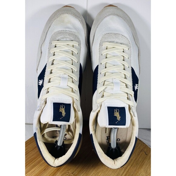 Polo Ralph Lauren Train 89 Sneakers Men White Navy Suede Running Shoes Size  12 main image 5